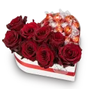 Box of flowers and candies